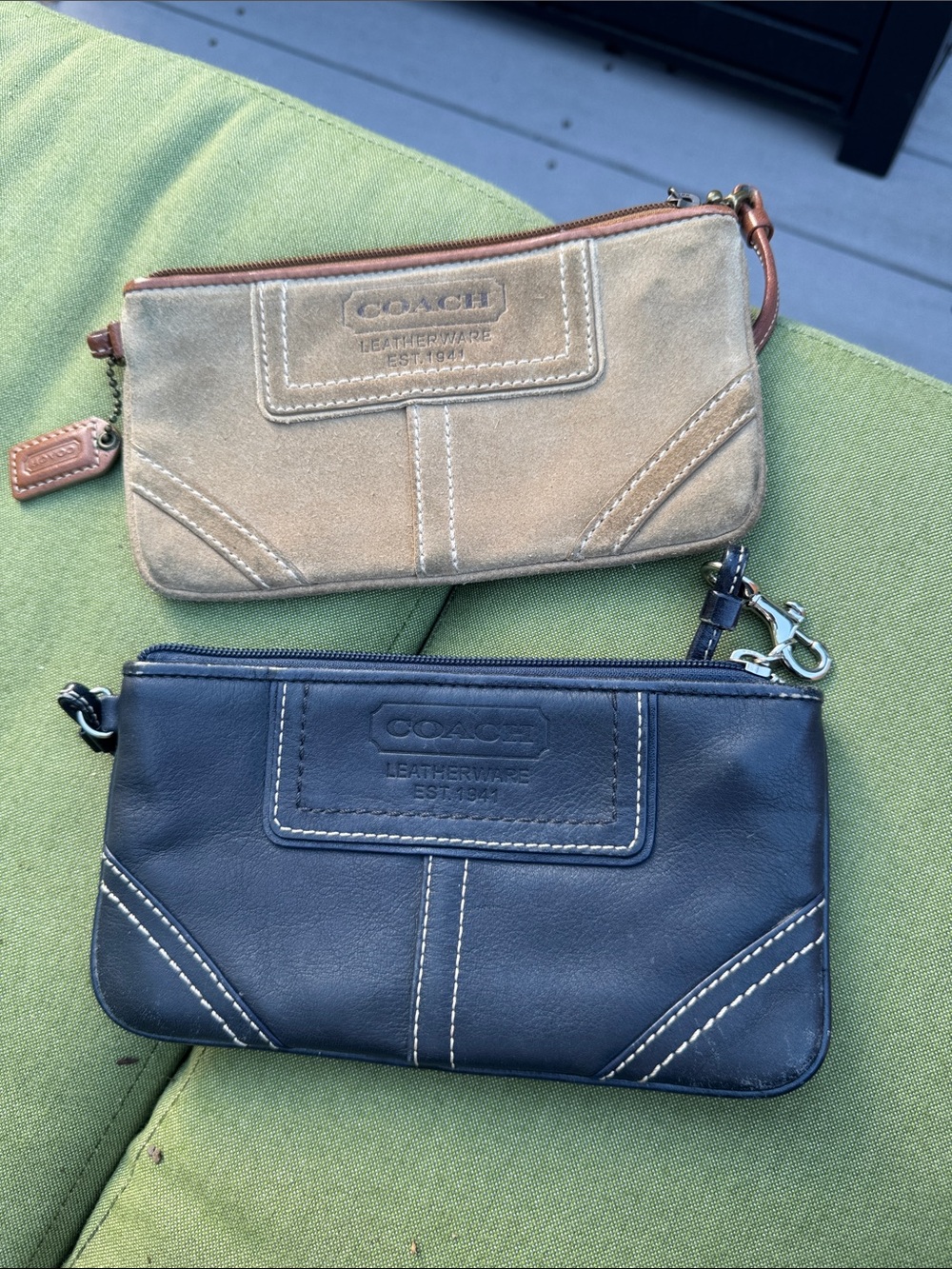 Coach Two-Pack Leather Wristlet Set - Navy and Tan